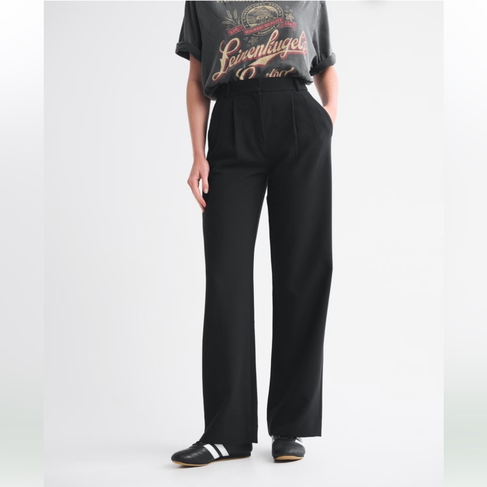 Abercrombie & Fitch Wide Leg Sloan Tailored Pant black xs - Picture 8 of 12